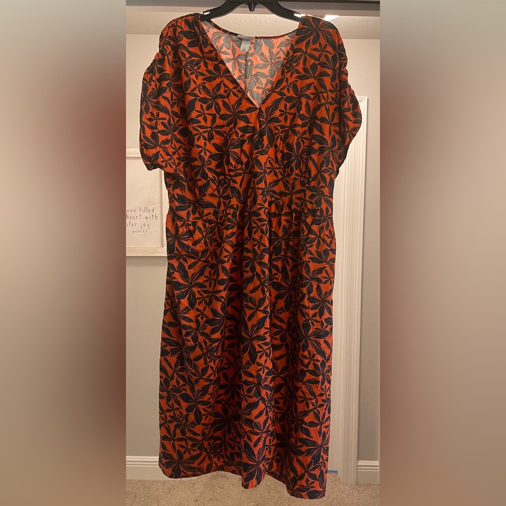 Ava & Viv Cap Sleeve Ruched Shoulder Dress